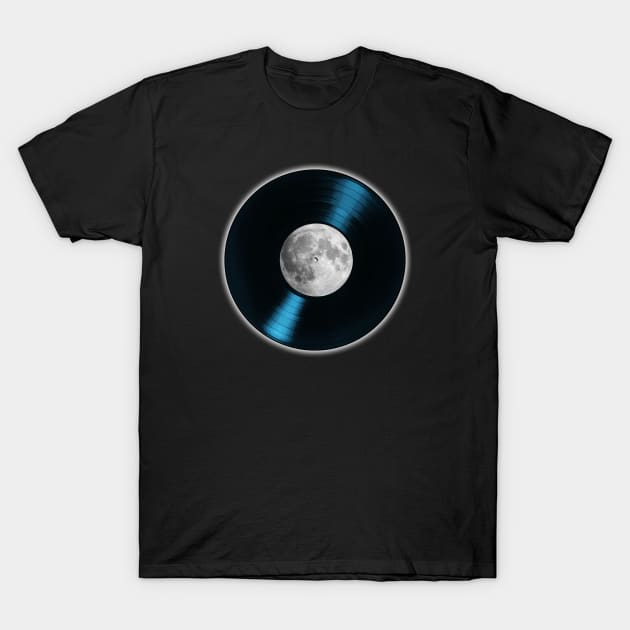 Full Moon Vinyl T-Shirt by EddieBalevo